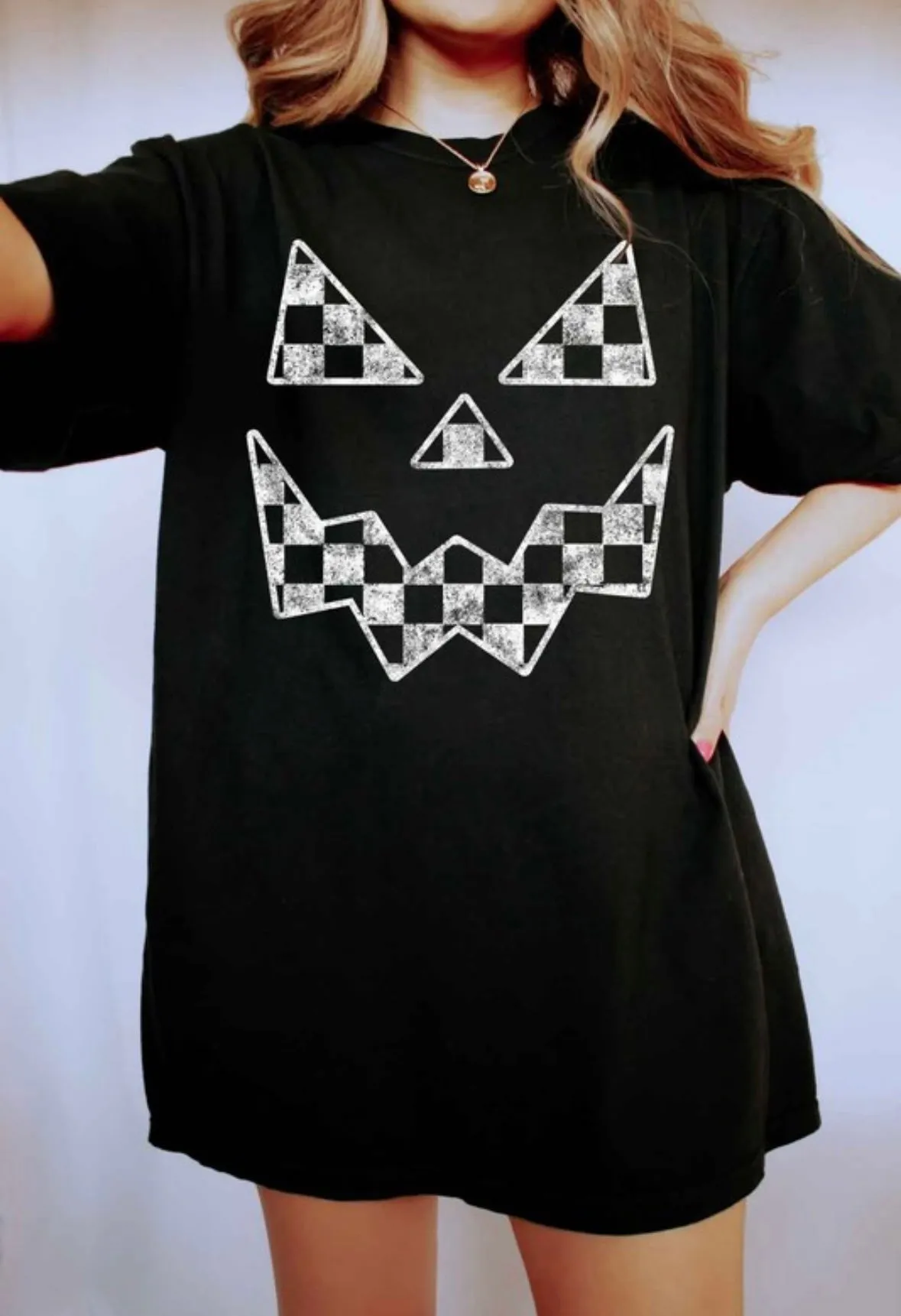 Checkered Pumpkin Tee
