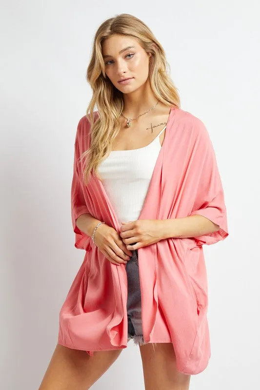 Davi & Dani Favorite Solid Kimono Cardigan