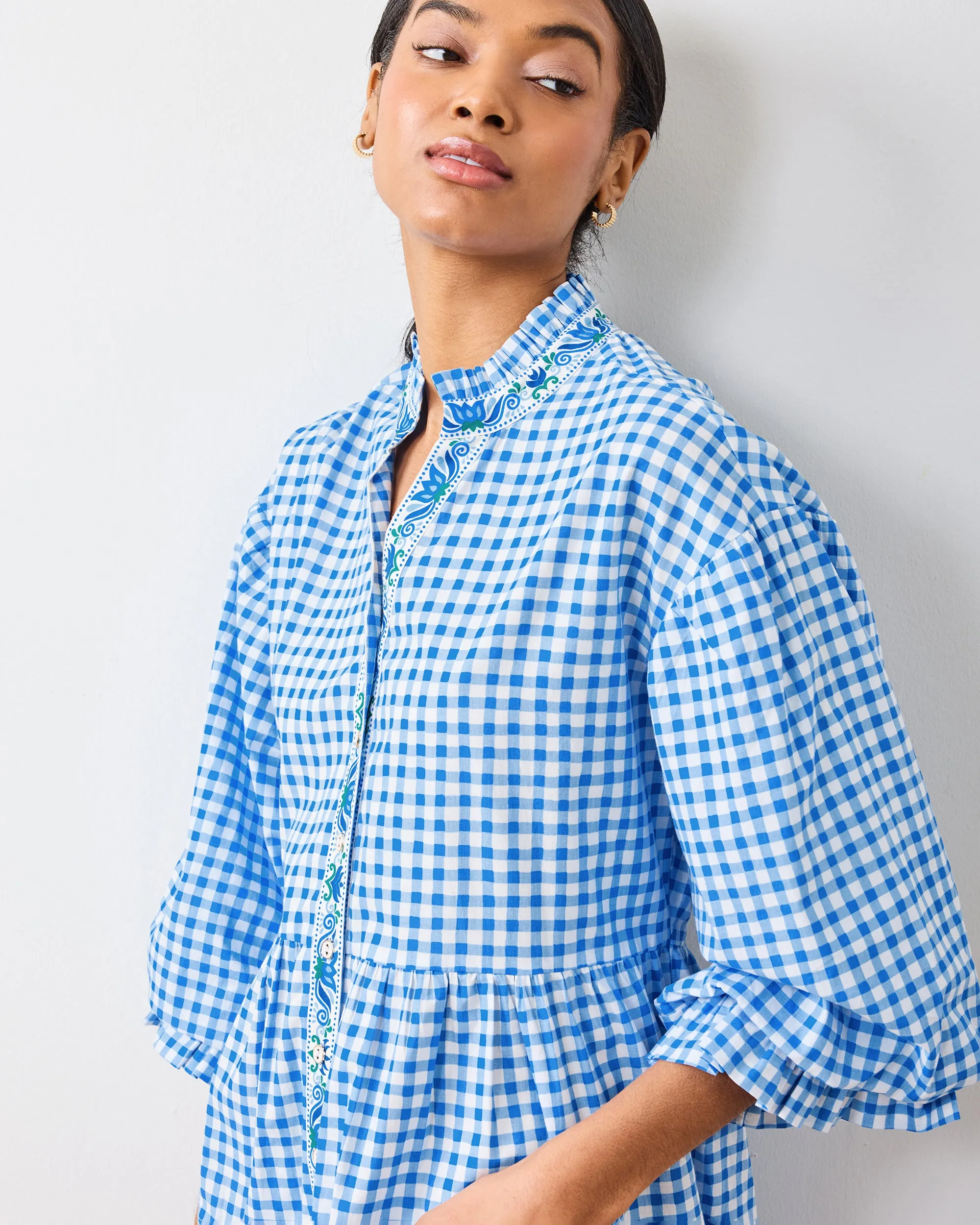 Garden Gingham - Rosalita Dress - Soft Blue