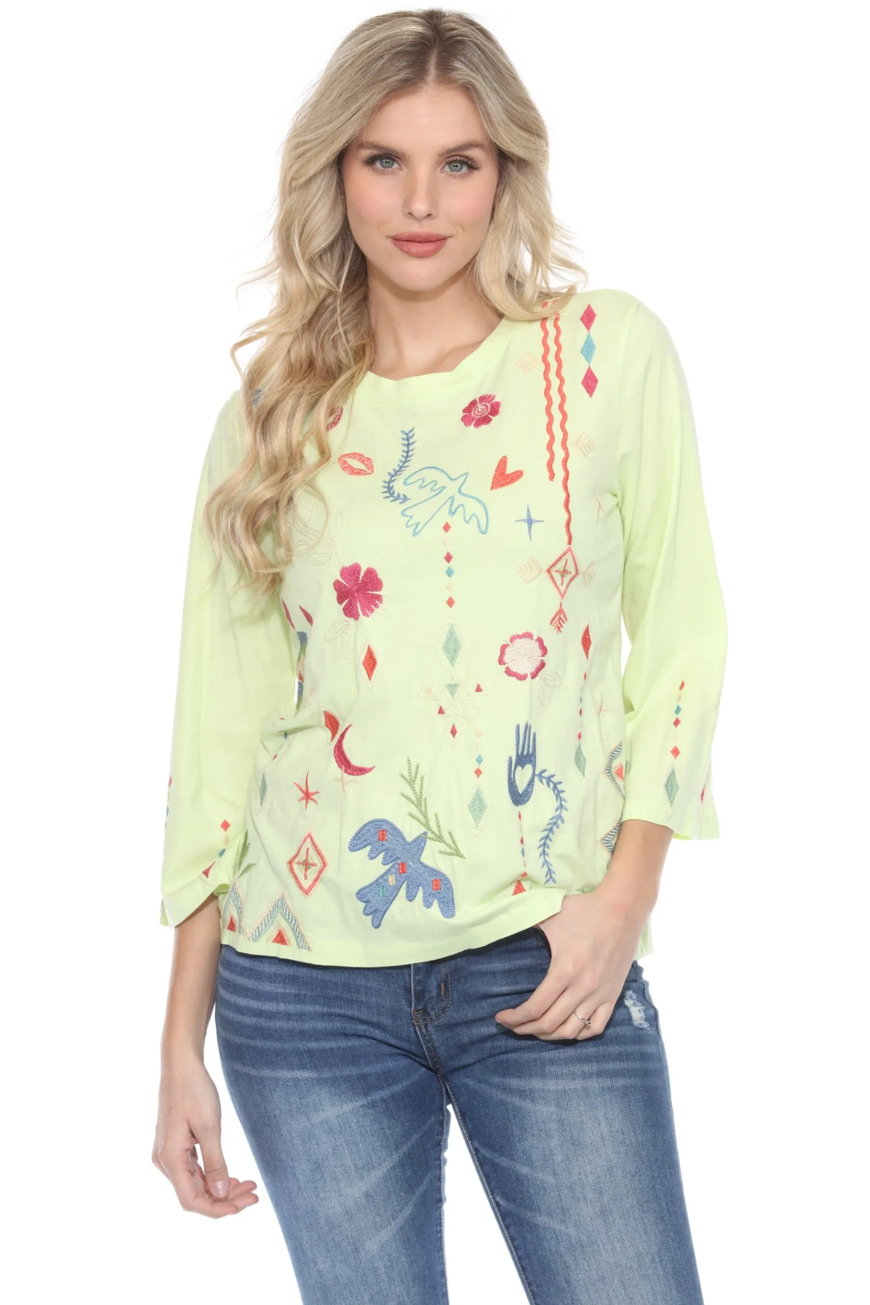 Johnny Was JWLA Milley Kimono Sleeve Tee J13624 *