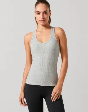 LEERA Ribbed Tank - Gray Marle