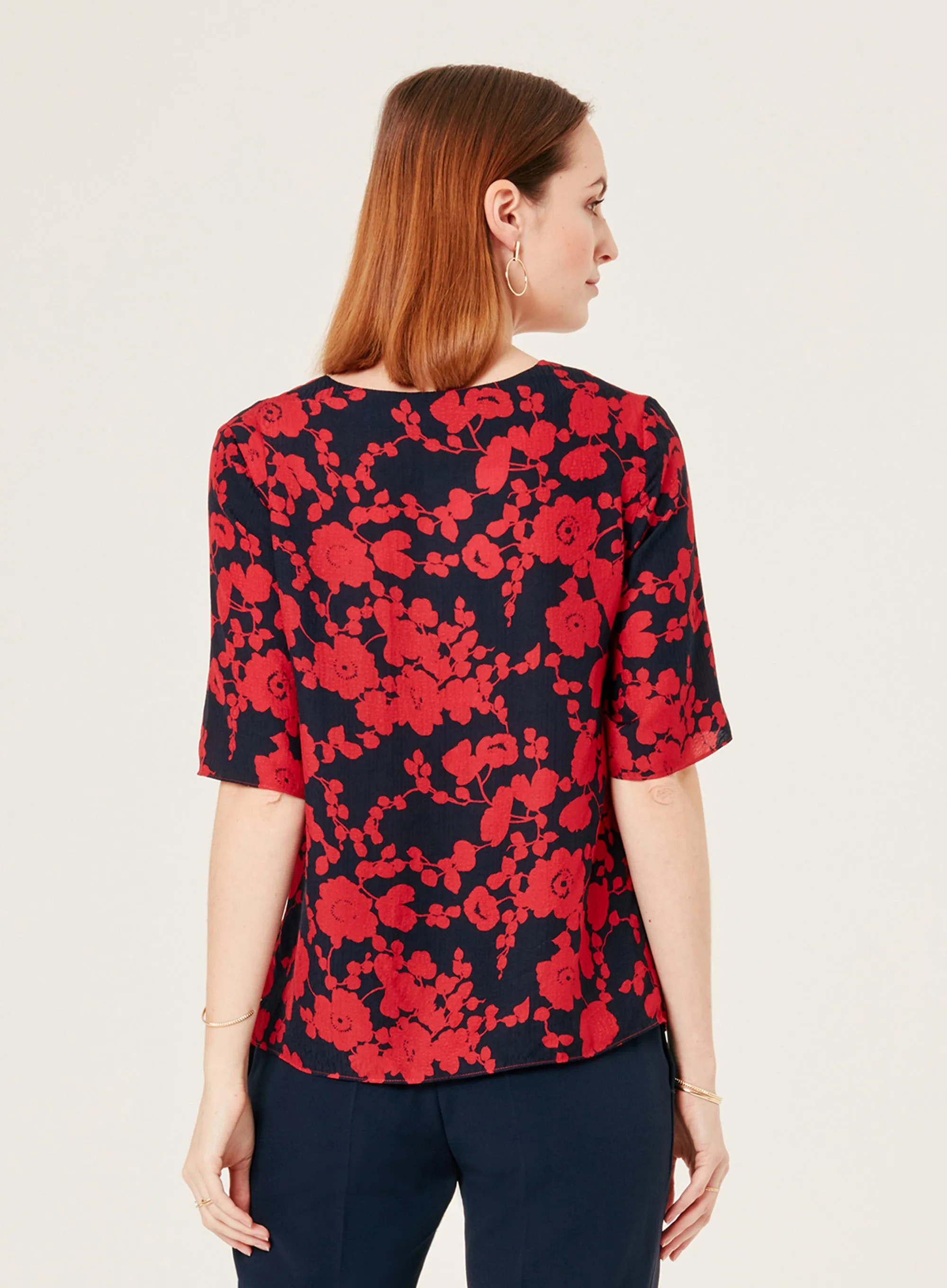 OCTAVIE SQUARE COLLAR TOP WITH FLORAL PRINT