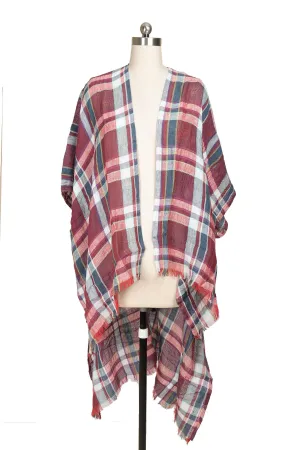 REVERIE PLAID KIMONO TERRACOTT
