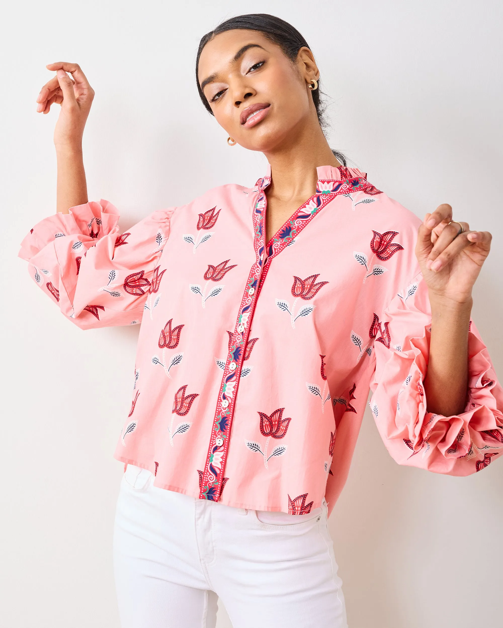 Tulip Bloom - Rosalita Blouse - French Pink